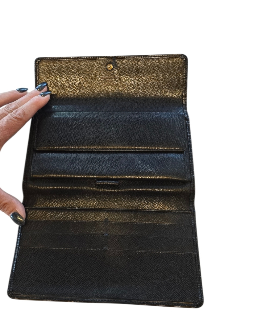 Louis Vuitton Black Epi Leather Porte-Tresor International Trifold Snap Wallet - Picture 5 of 16